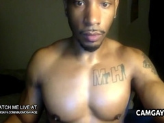 Masturbating With His Big Black Cock In Webcam