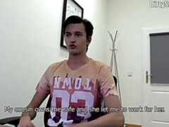 Laid-back amateur hottie jerking his hard dick