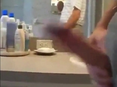 Daddy jerking in washroom 3