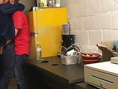 Sucking off a married daddy at work
