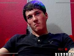 Horny deepthroating gay dude bent over and dicked down bareback