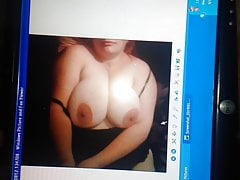 Cumming on big beautiful boobs again