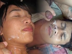 Twink sucks and takes raw anal pounding without condom