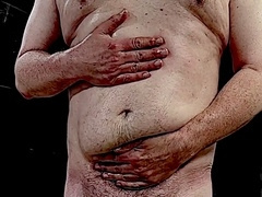 Daddy construction worker with massive ball belly explores fetish desires