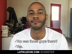 LatinLeche - Latino guy packs 2 dicks in his facehole