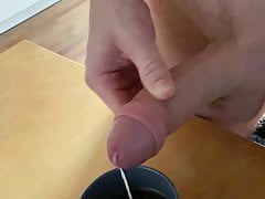 Adding cream to my coffee