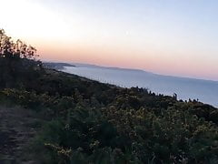 Sitting on a park bench at sunrise