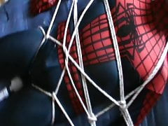 Blue and Red - Restrained Spiderman gets an enjoying