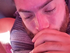 Self Facial On My Truck, Sucking My Own Balls & Cock