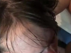 Choking on a nice latin cock ends with thick load