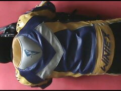 The Master in bikersuit and slave in sleepsack