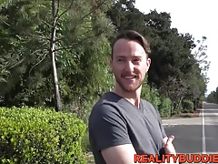 Handsome homo gets picked up and fucks in POV for money