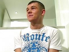 UK twink masturbates and cums solo