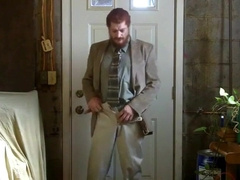 Str8 Israeli daddy jerk off in suit