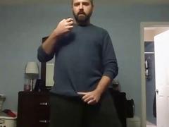 Daddy lets it all hang out while stroking his meat