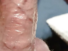 Playing with lube and my fat cock veins