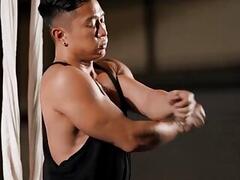 Muscular gymnasts having gay sex - Dante Colle & Dale