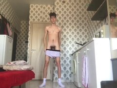 White socks and Russian college girl with spunk on his hair