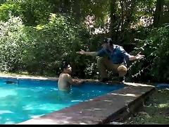 Latin hottie gets reamed by the pool