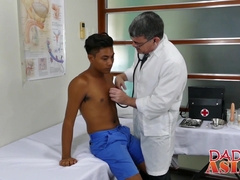 Handsome Asian twink gets his ass barebacked by horny doctor