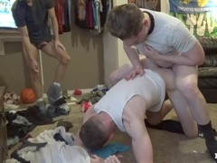 Huge gay dick penetrates tight hole in wild amateur anal session