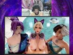 Batgirl 3way, Psylocke & Luna watch busty Mercy, Bald Pussy Lynx get fucked, Malice gives footjob