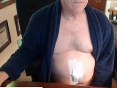 Horny Grandpa Wanking His Big Hard Cock 11