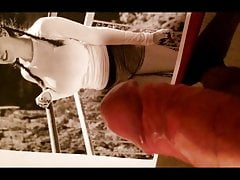 Cumshot for hiker with big tits