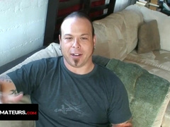 Nasty dick rider Mike Hawk jerks off and ejaculates