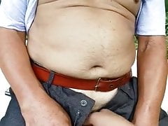 Asian Grandpa Gets An Outdoor Hj