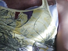 Crossdresser materbating with anal plug