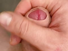 Quick masturbation and cumshot in bathroom