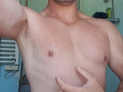 Underarm slobber gayboy onanism