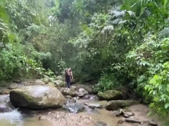 LATINO JERKS IN A WATERFALL AND CRAMS WITH MILK