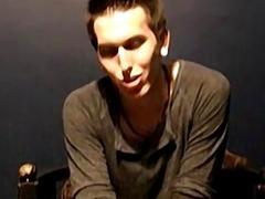 Handsome solo twink with septum ring jerking off hard for us