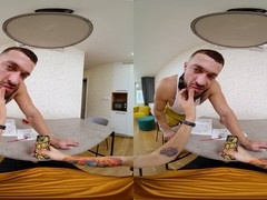 Virtualrealgay dude gets an intense standing fuck after some steamy finger sucking in VR