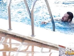 BEARFILMS Kinky Cub Adam Jones Sunbathes Before Jerking Off