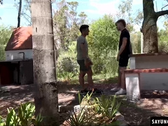 Felix Harries joins a stranger to give pleasure and hard pounding