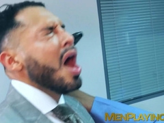 Straight boss fuck his bottom assistant and fed him his load