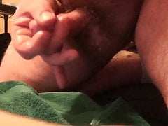 Stroking myself with lube, cumming a lot!