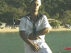 Spartan - sexy sailor hunk toy takes a massive load of sailor juice!