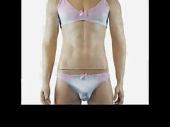 Mens Isabel Bra Top and Bikini Brief Male Lingerie Light Pin
