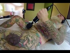 Gay tattooed cock, doxy massager, gay inked dick