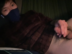 Asian dude milks before going to couch [Jerking off]