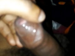 Hard uncut cock