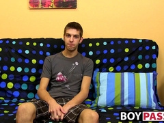 Sexy twink ass Max Morgan jerking his fat dick at home