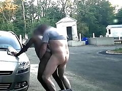 white daddy fucks black thug in cemetery