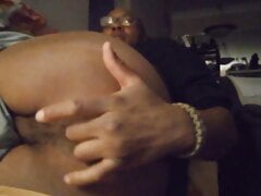 Black ass uncovered and opened