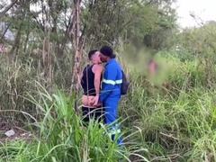 Employee poking in the forest with the twunk