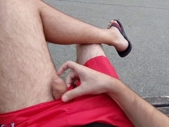 Chilling in park with a new pal (some masturbating, peeing, flashing)